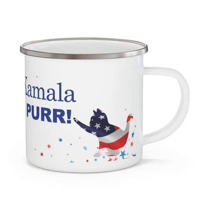 Cats for Kamala Enamel Mug