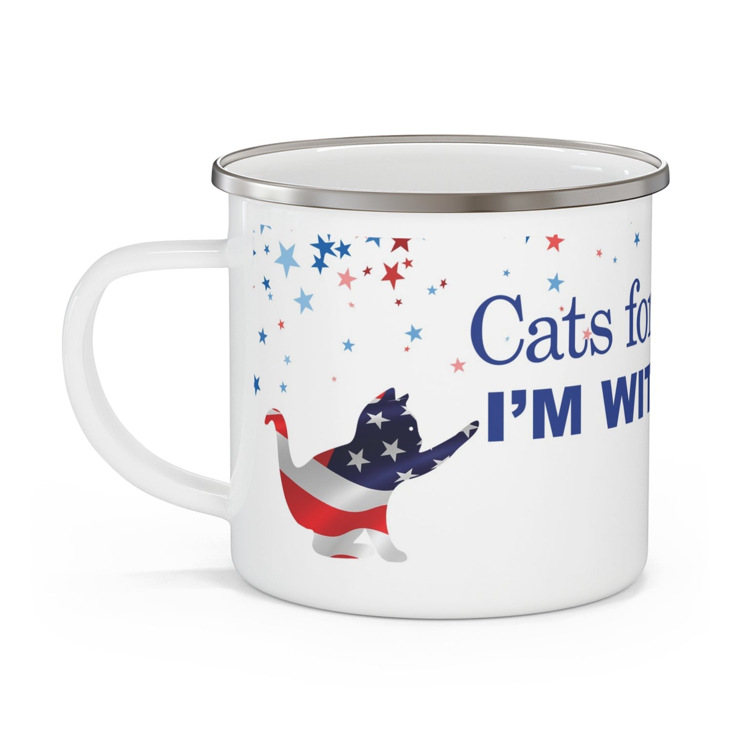 Cats for Kamala Enamel Mug