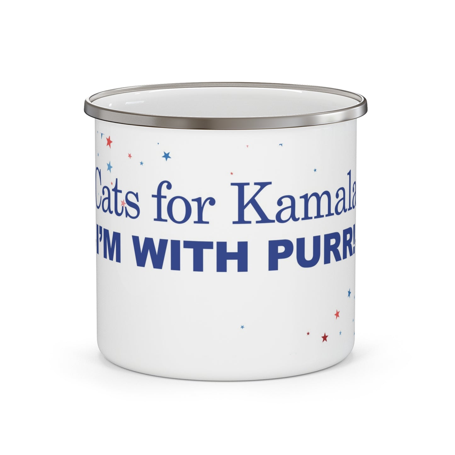 Cats for Kamala Enamel Mug