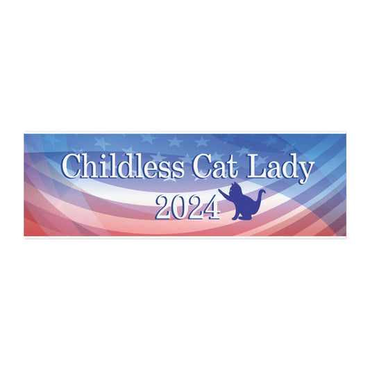 Blue Childless Cat Lady 2024 US Election Car Magnet