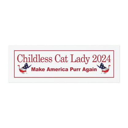 Red Childless Cat Lady 2024 Make America Purr Again US Election Car Magnet