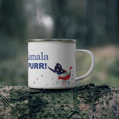 Cats for Kamala Enamel Mug