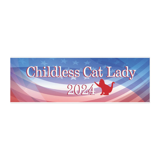 Red Childless Cat Lady 2024 US Election Car Magnet