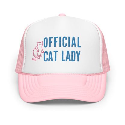 Original Official Cat Lady blue design Foam trucker hat