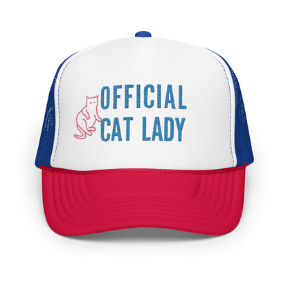 Original Official Cat Lady blue design Foam trucker hat