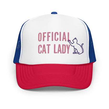 Original Official Cat Lady pink design Foam Trucker hat