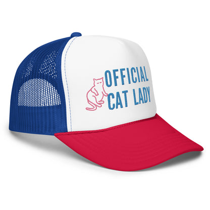 Original Official Cat Lady blue design Foam trucker hat